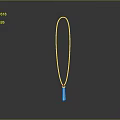 Sleek Blue Pendant Necklace With Brown Cord And Long Bar Shape Design