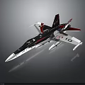 White Black Red Fighter Jet Model With Number 10 And Red Accent Wings Tail
