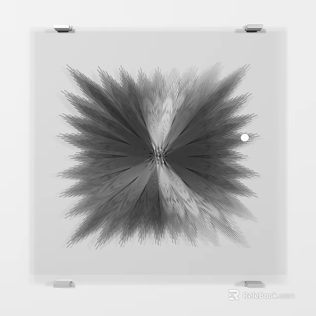 Modern Abstract Decorative Pendant For Home Decoration With Radial Black White Pattern 3d model 