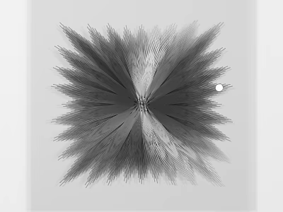 Modern Abstract Decorative Pendant For Home Decoration With Radial Black White Pattern 3d model