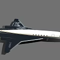 Modern Streamlined Private Jet With White And Dark Exterior Design 3d model