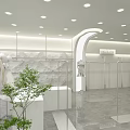Modern Clothing Store Interior With White Decor Mannequins Green Plants And Bright Lighting