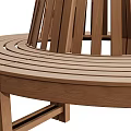 Unique Wooden Circular Public Chair With Ring Structure For Outdoor Seating Areas