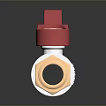 Industrial Ball Valve With Red Handle Silver Body And Brass Threaded End