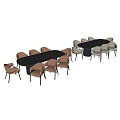 Modern Light Luxury Dining Table and Chair Combination 3d model