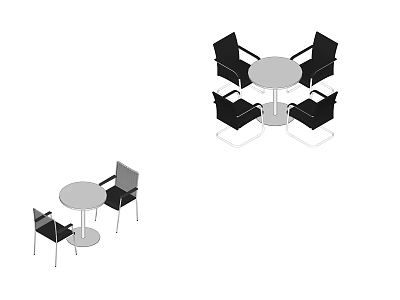 Round Table and Chair Set for Home Dining with Modern Design Elements 3d model
