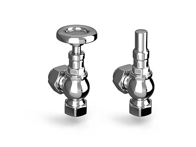 Two Shiny Chrome Water Taps With Polished Metal Finish And Durable Design 3d model