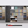 Modern Display Cabinet Shelving Unit With Multiple Shelves Drawers And Organized Storage Compartments