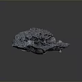 Natural Dark Stone and Wood Decorative Piece with Holes and Textured Surface