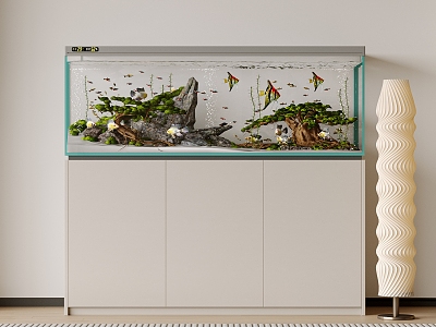 Fish Tank Aquarium Fish Tank Cabinet Ornamental Fish Tank Water Grass Tropical Fish Ecological Fish Tank 3d model