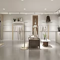 Elegant Modern Clothing Store Interior With Mannequins Clothing Racks And Plants