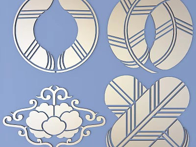 Intricate Carved Decorative Patterns With Geometric Floral And Circular Designs 3d model
