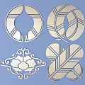 Intricate Carved Decorative Patterns With Geometric Floral And Circular Designs