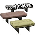 Modern Sofa Stool Zebra Corner Bend Soft Folding 3d model