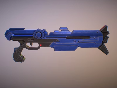 Futuristic Blue Gun Design With Modern Sci Fi Elements And Details 3d model