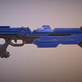 Futuristic Blue Gun Design With Modern Sci Fi Elements And Details 3d model
