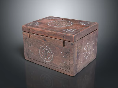 Intricate Handcrafted Wooden Storage Box With Carved Patterns For Decorative Home Storage 3d model