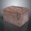 Intricate Handcrafted Wooden Storage Box With Carved Patterns For Decorative Home Storage