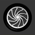 Silver Modern Car Wheel Rim With Tire For Auto Parts Design