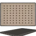 Square Rug With Grid Pattern In Beige Brown Woven Texture Design Style 3d model