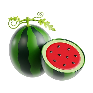 Modern Watermelon Fruit Cartoon Fruit 3d model