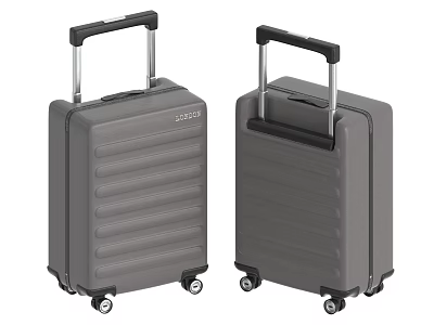 Gray Hard Shell Suitcases with Sleek Design Telescopic Handles and Spinner Wheels 3d model