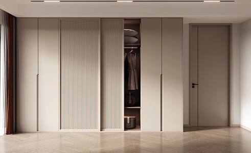 Modern wardrobe sliding door wardrobe 3d model