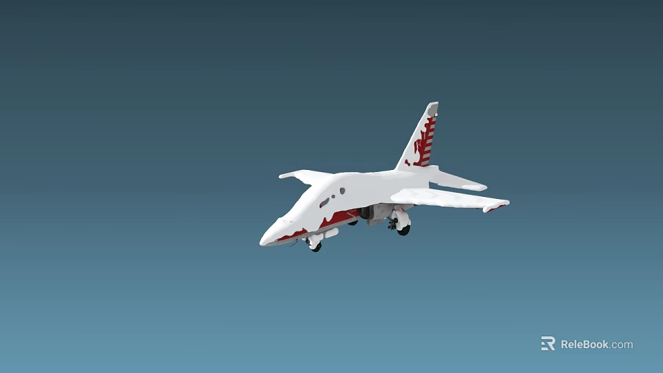 White and Red Passenger Aircraft in Flight with Modern Aerodynamic Design Features 3d model 