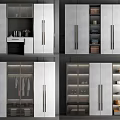 Modern Wardrobe Design With Glass Doors Metal Handles And Hanging Clothes Storage