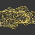 Natural Stone Rock Models Showcasing Different Angles And Textured Surfaces With Wireframe View