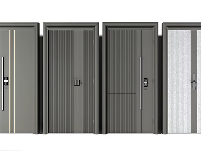 Bedroom door security door flat door security door entry door bedroom door solid wood door glass door lock 3d model