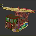 Military Green Tracked Engineering Tank Vehicle With Large Top Metal Structure
