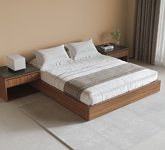 Double Bedstand Bedding Carpet 3d model