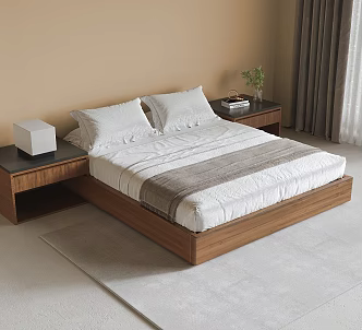 Double Bedstand Bedding Carpet 3d model