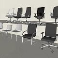 Modern Office Chairs With Various Styles Black White Designs For Workspace 3d model