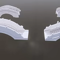 Various Stone Arch Bridge Architectural Models With Intricate Railings And Curved Structures 3d model