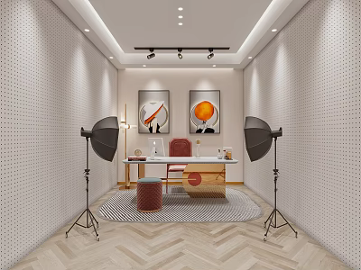 Modern Public Office Interior Design With Open Layout Desks Chairs And Artwork 3d model