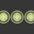 Elegant Modern Round Side Table With Gold Top And Green Glass Base