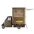 Modern Food Truck With Awning Glass Jars And Fresh Food Menu Board