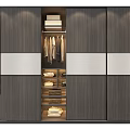 Modern Wardrobe Design With Glass Doors Hanging Rods Shelves And Wooden Drawers