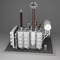 Industrial Power Transformer Equipment With Cooling Fins Insulator Columns And Control Panels