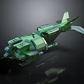 Green Sci Fi Spaceship Model With Futuristic Design And Detailed Structure 3d model