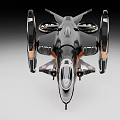 Futuristic Modern Fighter Jet With Black Gray Orange Color Scheme And Sleek Design