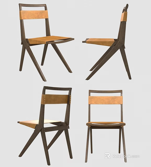 Leisure Chair With Modern Wooden Frame And Comfortable Seat Design Details 3d model 