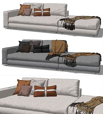 Modern Multiplayer Sofa Fabric Multiplayer Sofa 3d model