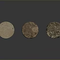 Wood and Stone Cylindrical Objects with Various Textures and Colors Arranged in Three Rows