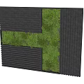Green Plant Wall With Black Slatted Panels And Lush Green Foliage