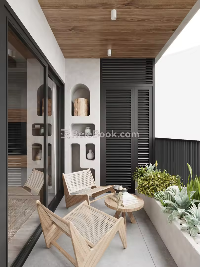 Quiet Balcony Apartment Balcony 3d model
