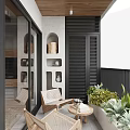 Quiet Balcony Apartment Balcony 3d model