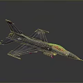 Fighter Jet Model With Gray Body Orange Canopy And Tail Fin Emblem